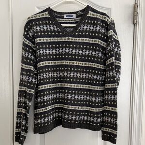 Old Navy Women’s Patterned/ Striped V-Neck Sweater